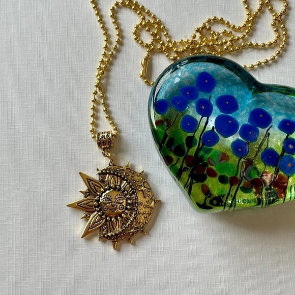 Moon and Sun Pendant Necklace #1115 - Picture 2 of 8